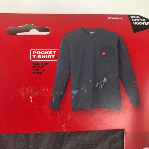 Milwaukee Heavy Duty Long Sleeve T-shirt w Pocket Moisture Wicking New NIB - Picture 7 of 7